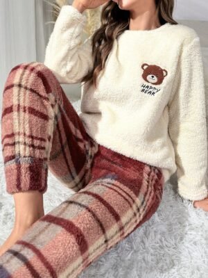 بيجامة للنساء خامة قطن فرو