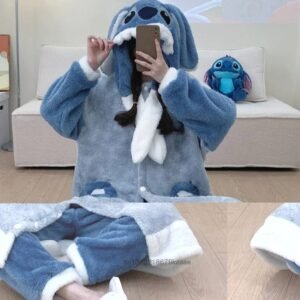 ⁦بيجامة⁩ قطن فرو بطانة فرو