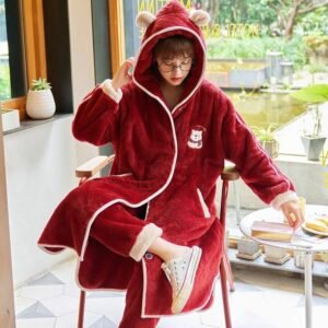 بيجامة⁩⁩ قطن فرو مبطن