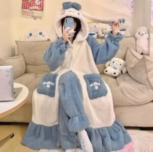 بيجامة قطن فرو مبطن