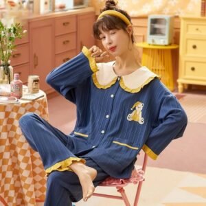 بيجامة خريفي قطن 100%